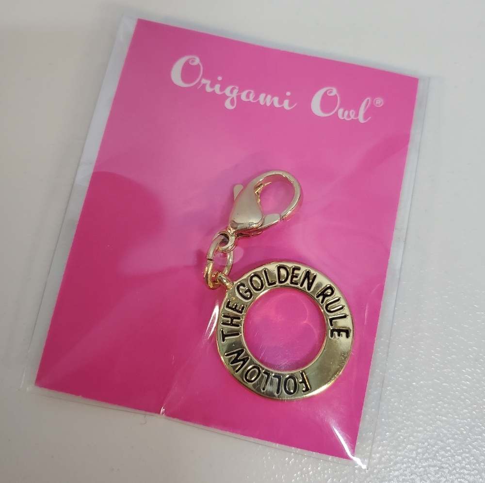Origami Owl - Brand New Follow the Golden Rule Gold Dangle